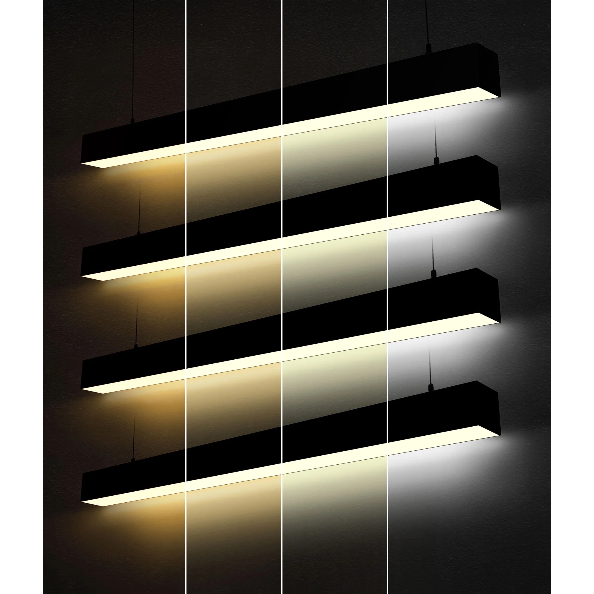 2 FT LED Direct/Indirect Suspended Linear Fixture G2, 3300 Lumen Max, Wattage and CCT Selectable, 120-277V, Black or White Finish - Image 8
