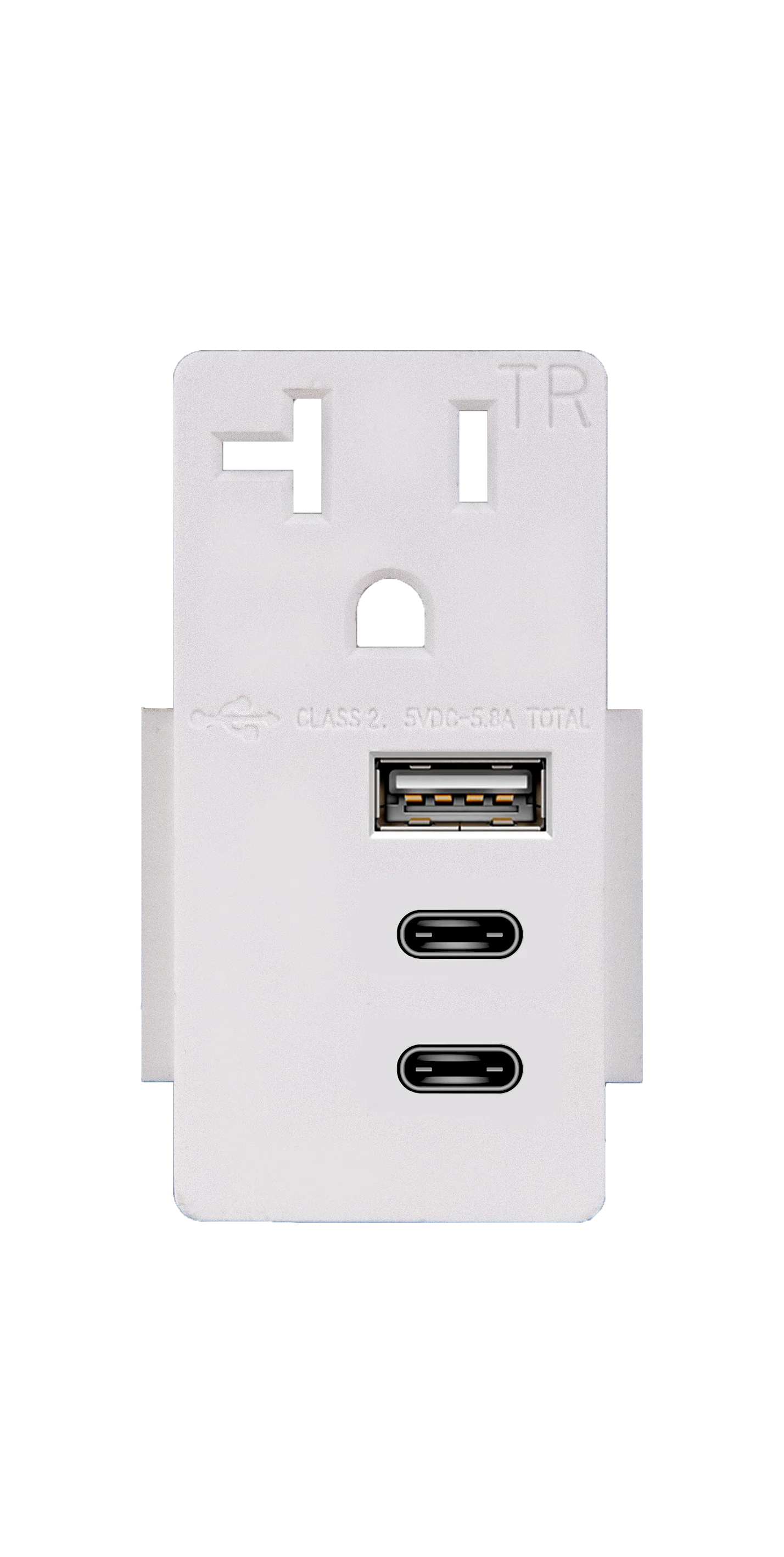 5.8A Three USB Type A Wall Outlet Charger  with Single 20A Tamper-Resistant  Receptacle - Image 6